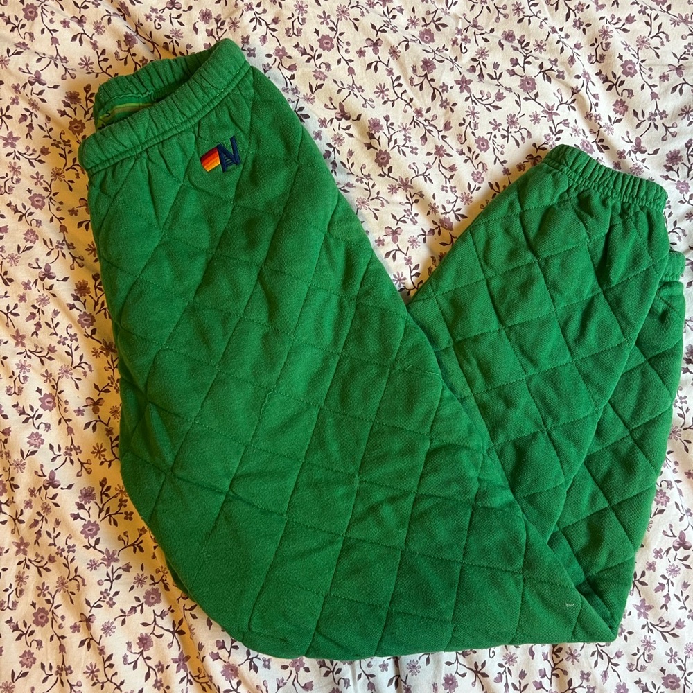 Aviator Nation Emerald Quilted Joggers